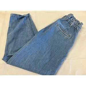 ZARA Mom Jeans Size 4 Straight Front Pockets High Rise Super Stretch Light Blue